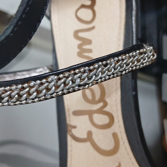 Sam Edelman black chained strappy sandals size 8 - Picture 14 of 14